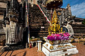 Chiang Mai - The Wat Chedi Luang. The massive chedi heavily damaged by an earthquake has been partially reconstructed apart from the spire since nobody can be sure what it looked like. 